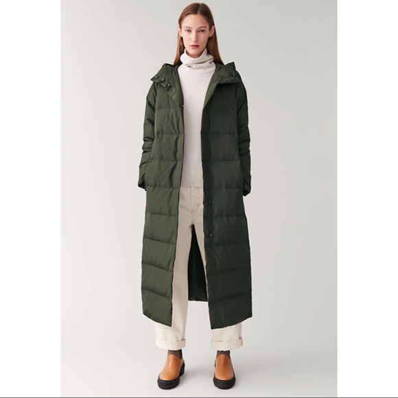 Cos Khaki Green Down Jacket Outerwear 